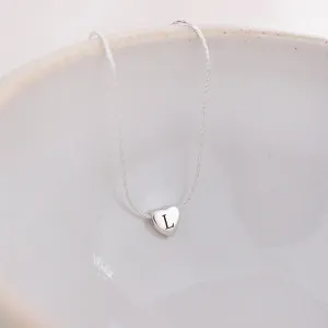 Sterling Silver Personalised Heart Bead Necklace
