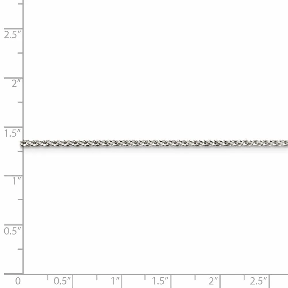 Sterling Silver Rhodium-plated 1.5mm Diamond-Cut Spiga Chain