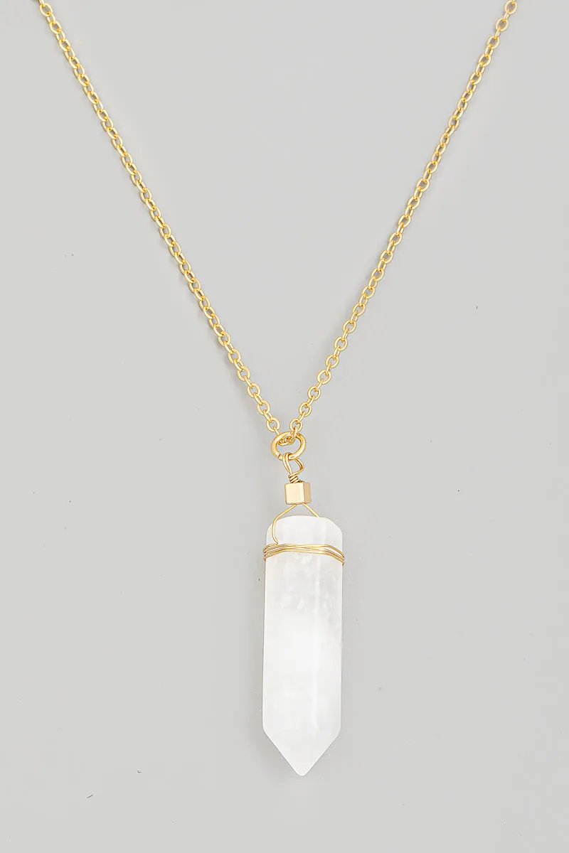Stone Crystal Pendant Necklace