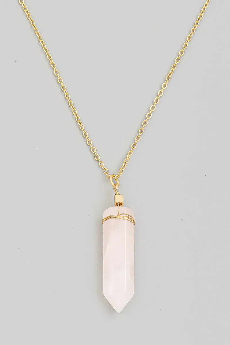 Stone Crystal Pendant Necklace