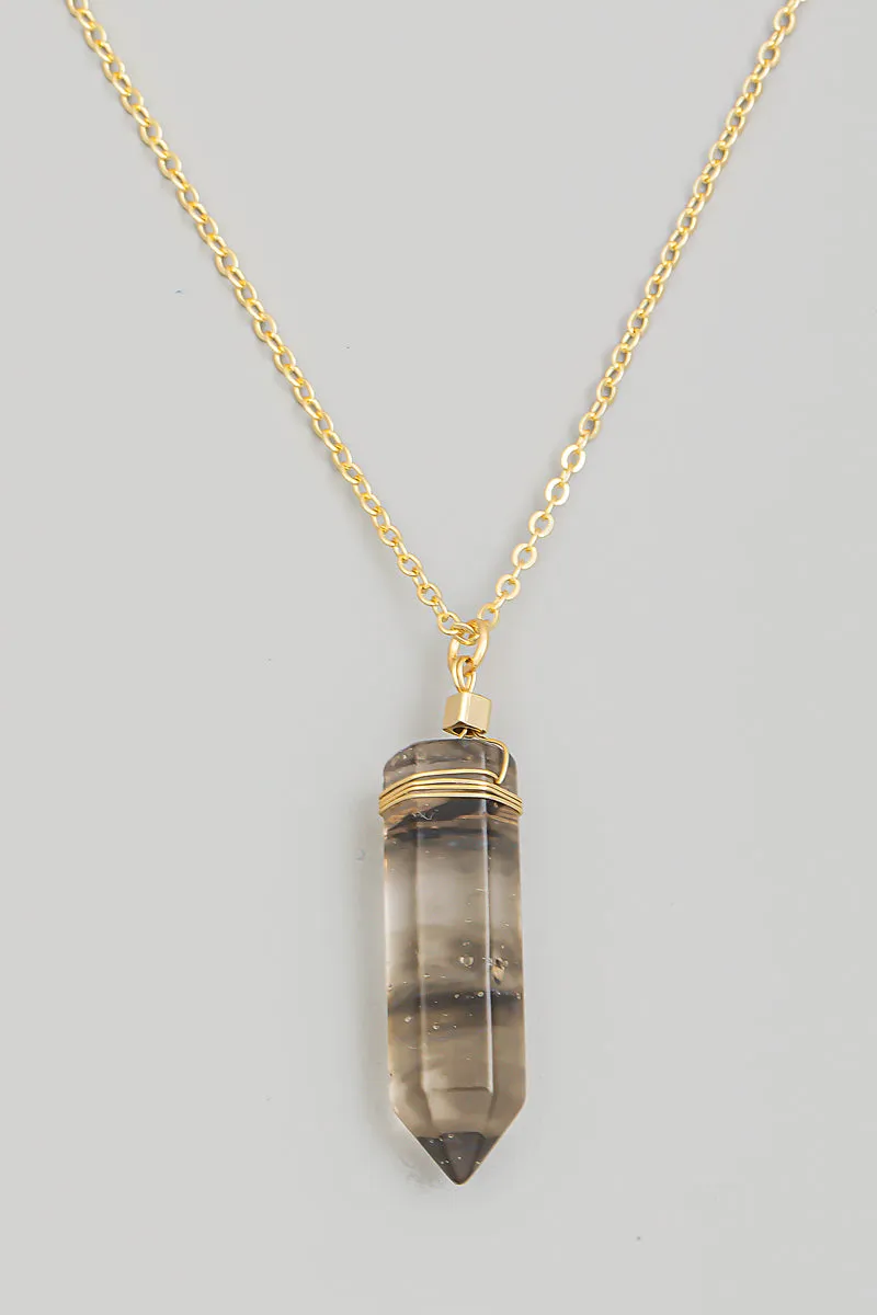 Stone Crystal Pendant Necklace
