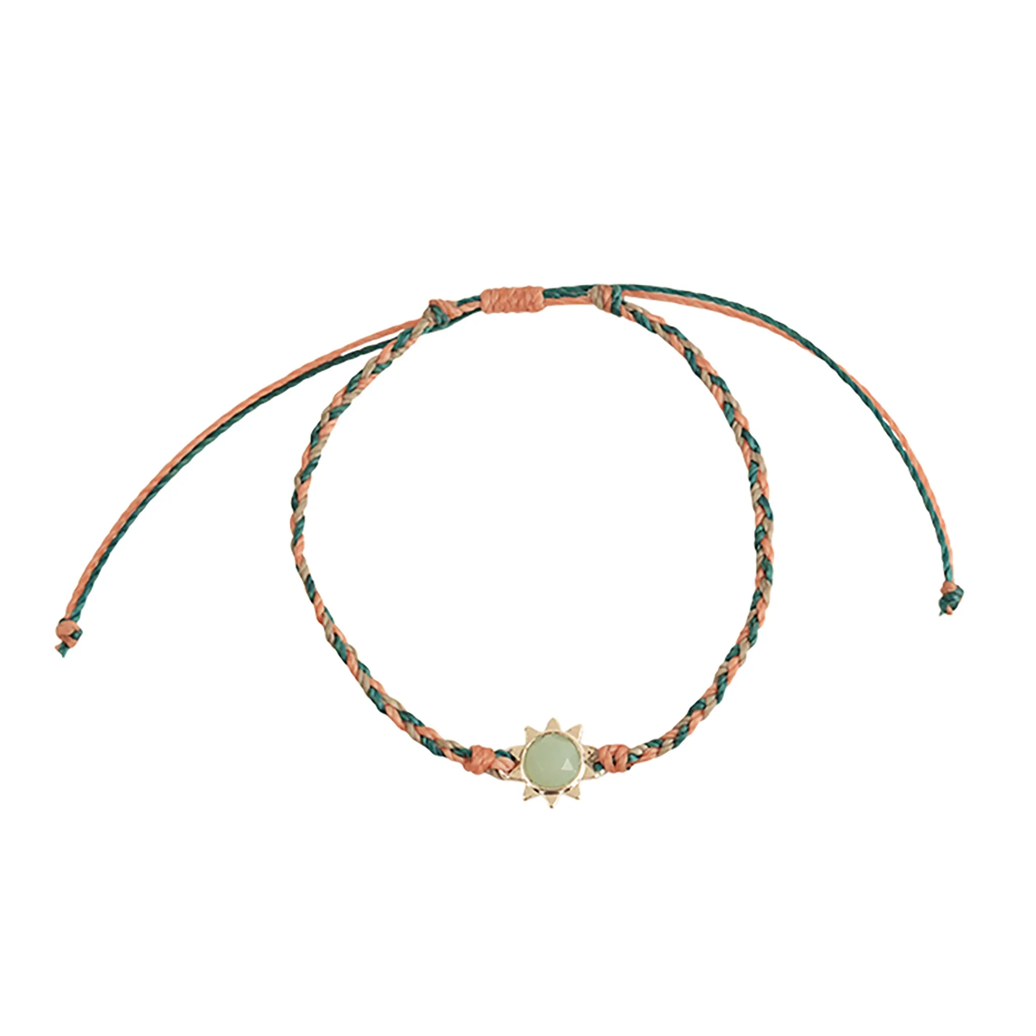 Sun Charm Handmade Wax Cord Bracelet