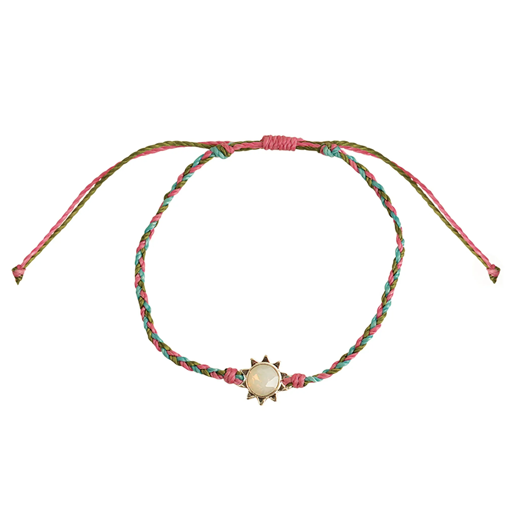 Sun Charm Handmade Wax Cord Bracelet