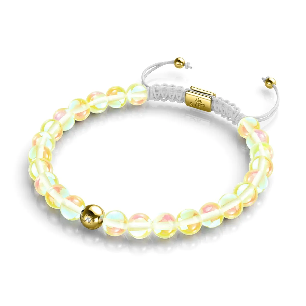 Sunburst | Gold | Galaxy Glass Macrame Bead Bracelet