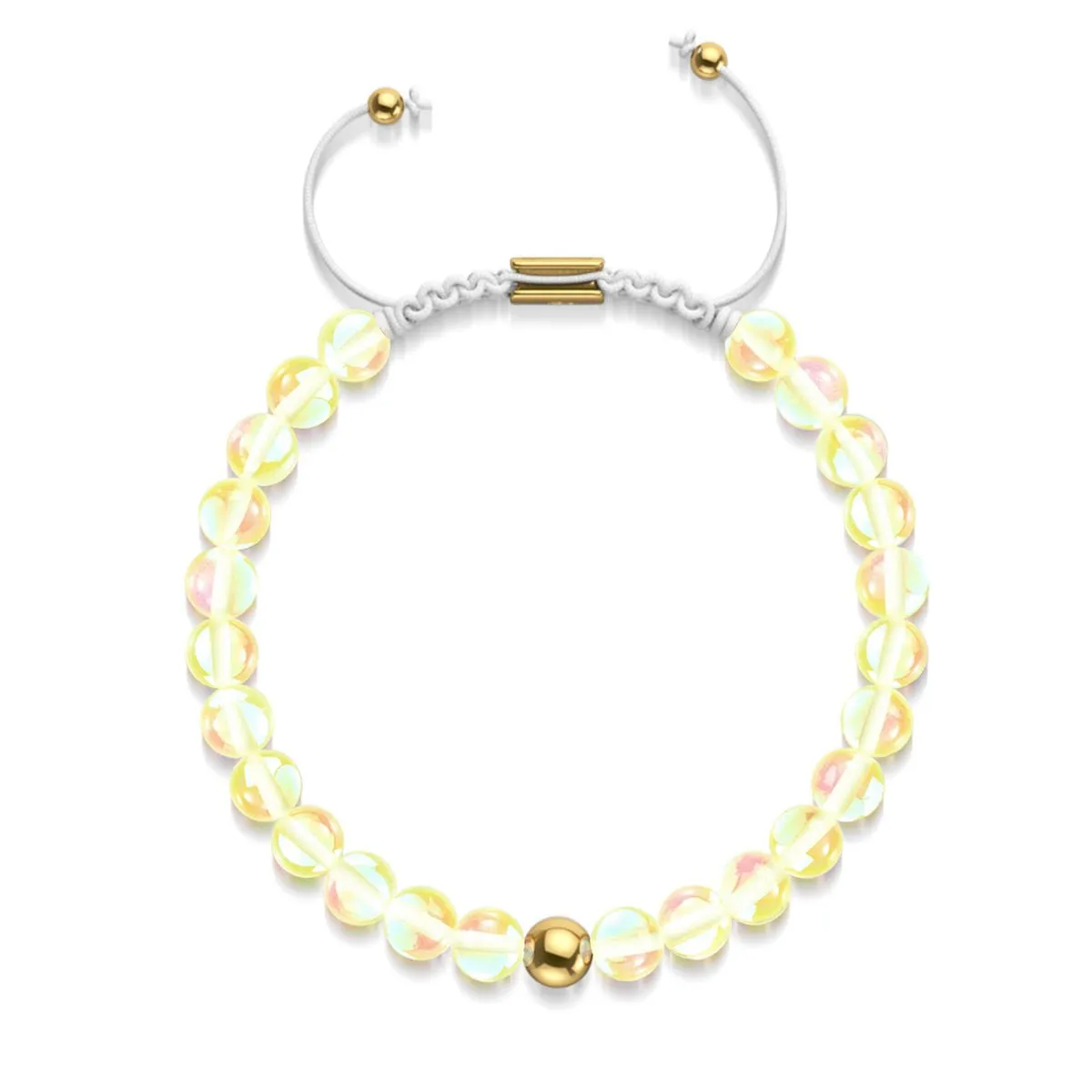 Sunburst | Gold | Galaxy Glass Macrame Bead Bracelet