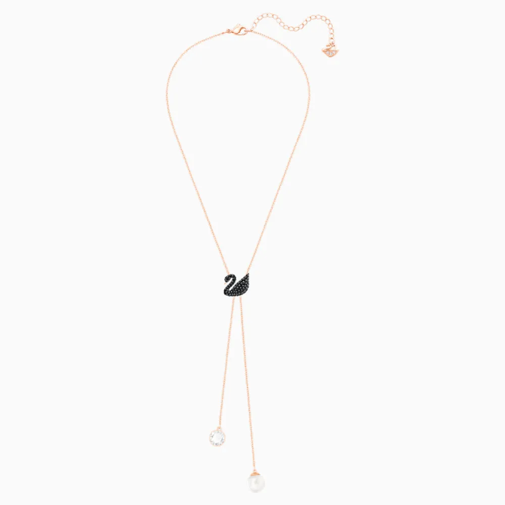 Swarovski Iconic Swan Necklace Black