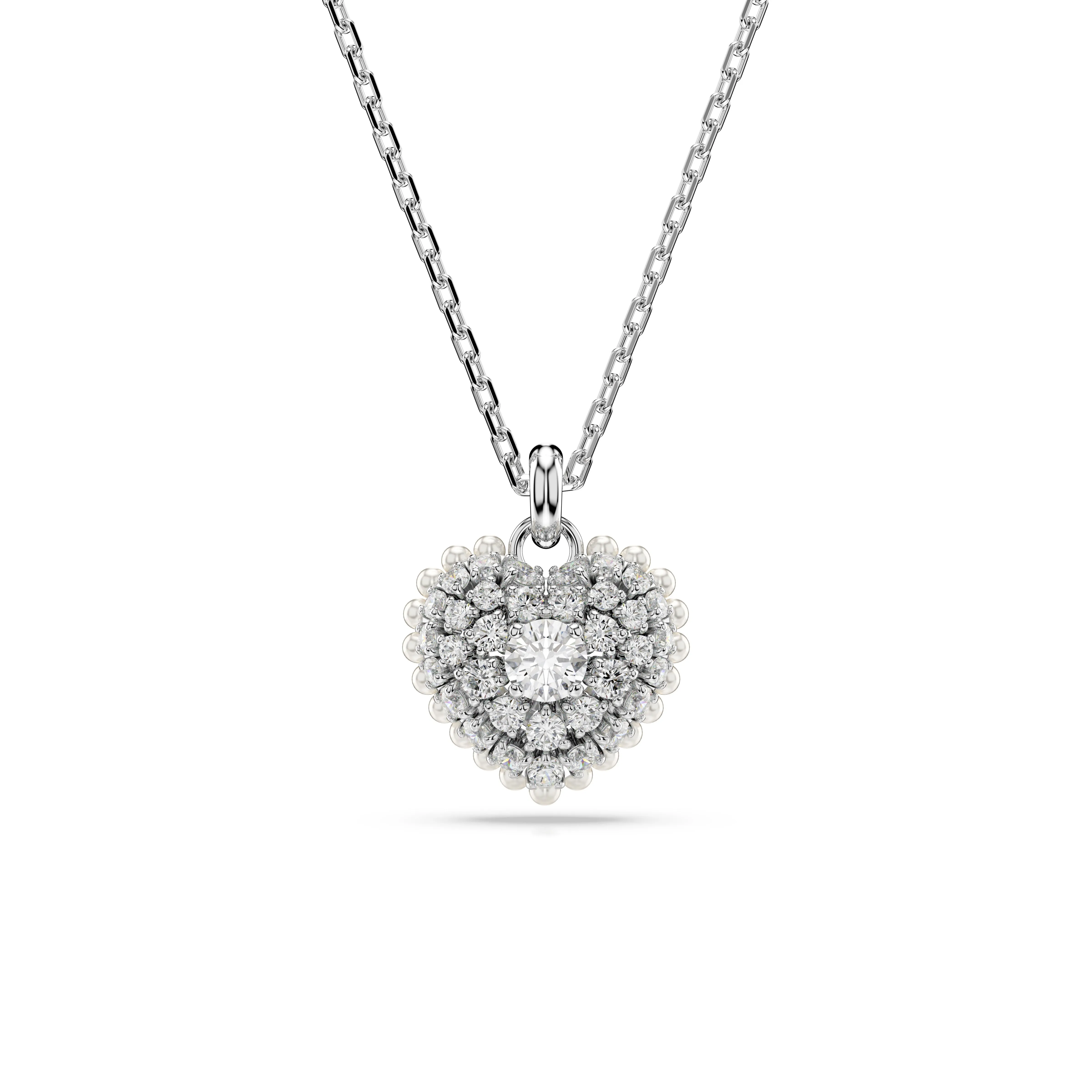 Swarovski Rhodium Hyperbola Heart Necklace