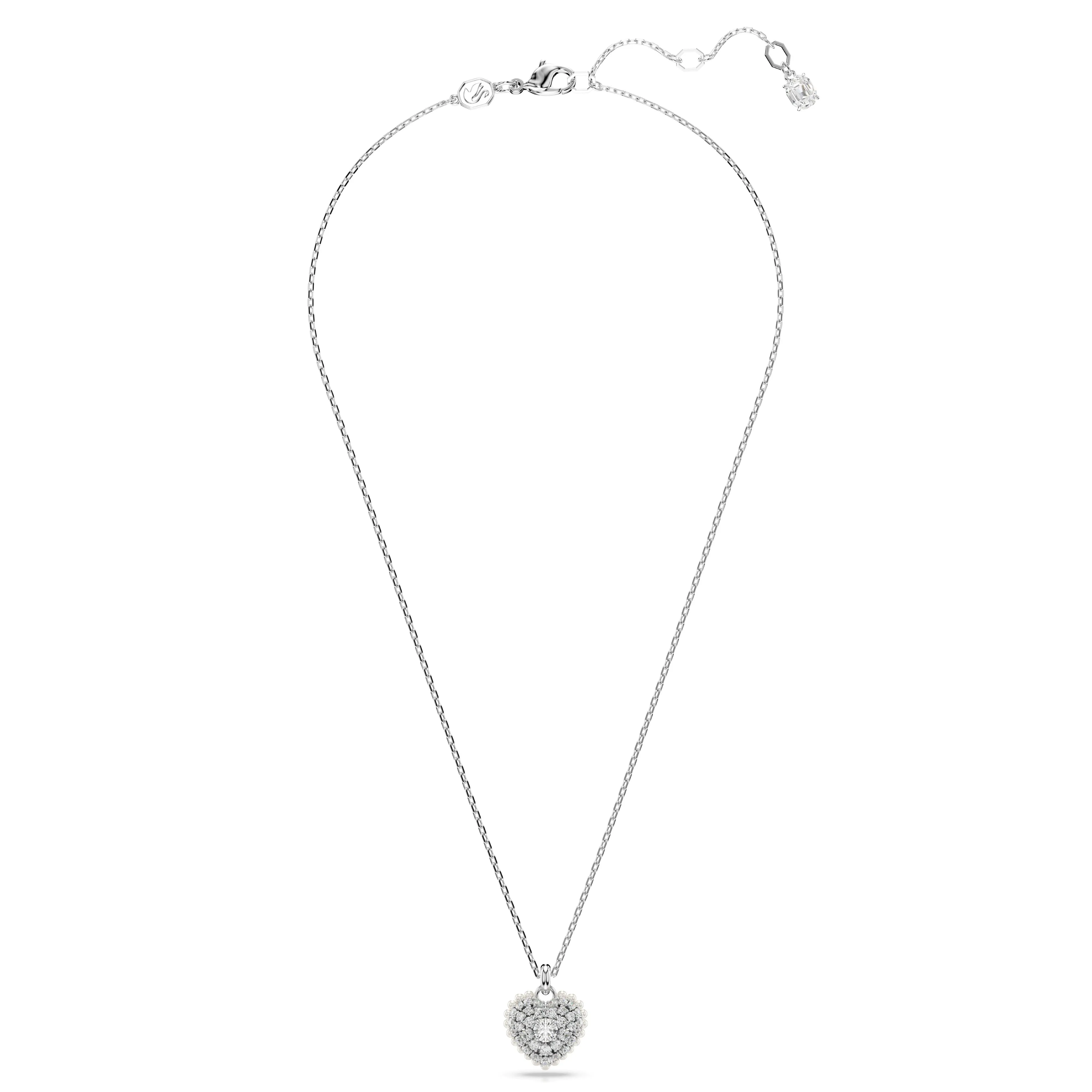 Swarovski Rhodium Hyperbola Heart Necklace