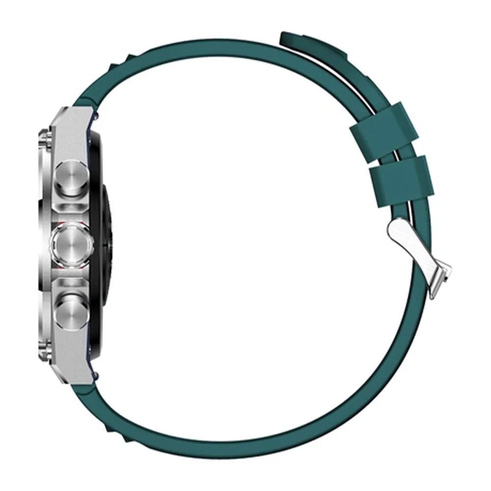 Swiss Military DOM 6 Smart Watch Silver Metal Case With Green Silicone Strap