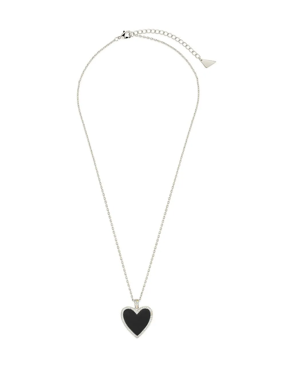 Tara CZ & Onyx Heart Pendant Necklace