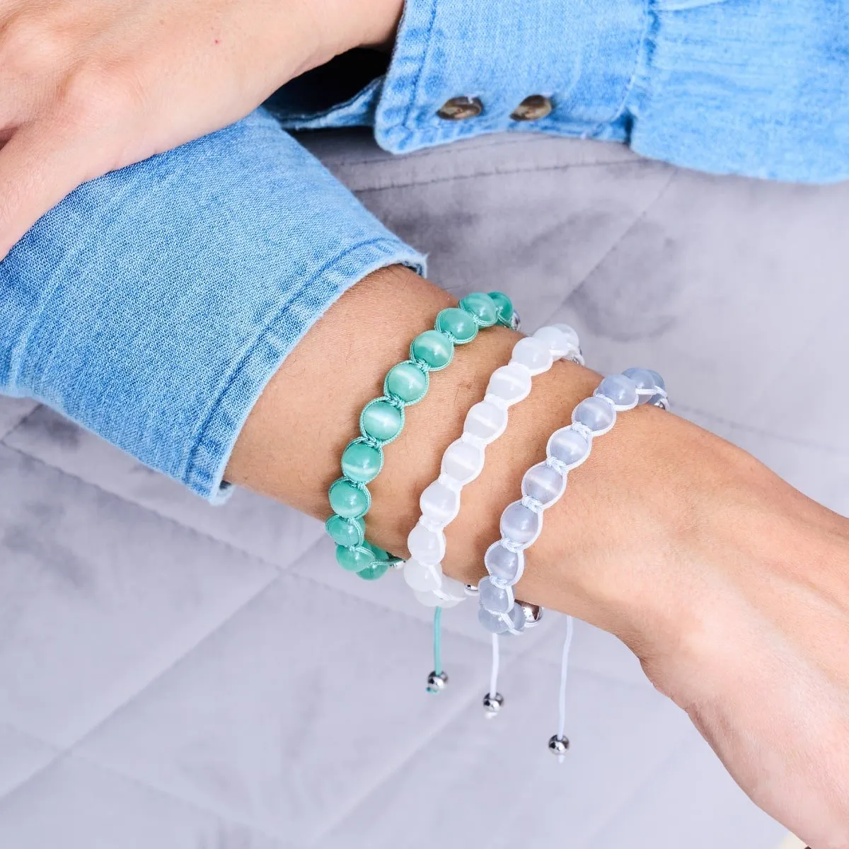 Teal | Silver | Cheshire Glass Charmballa Bracelet