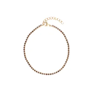TENNIS CHAIN BRACELET 2 MM SOFT BROWN