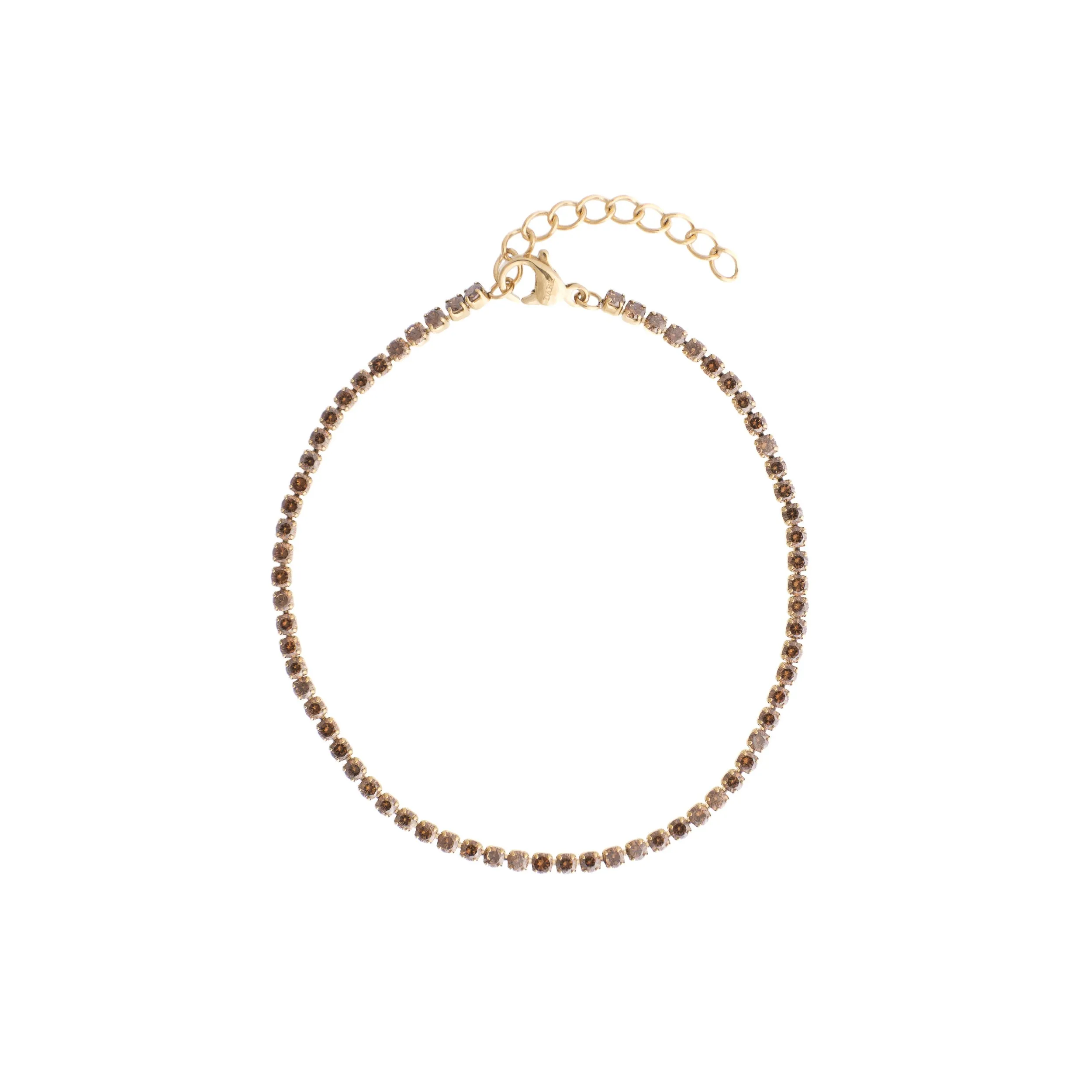 TENNIS CHAIN BRACELET 2 MM SOFT BROWN