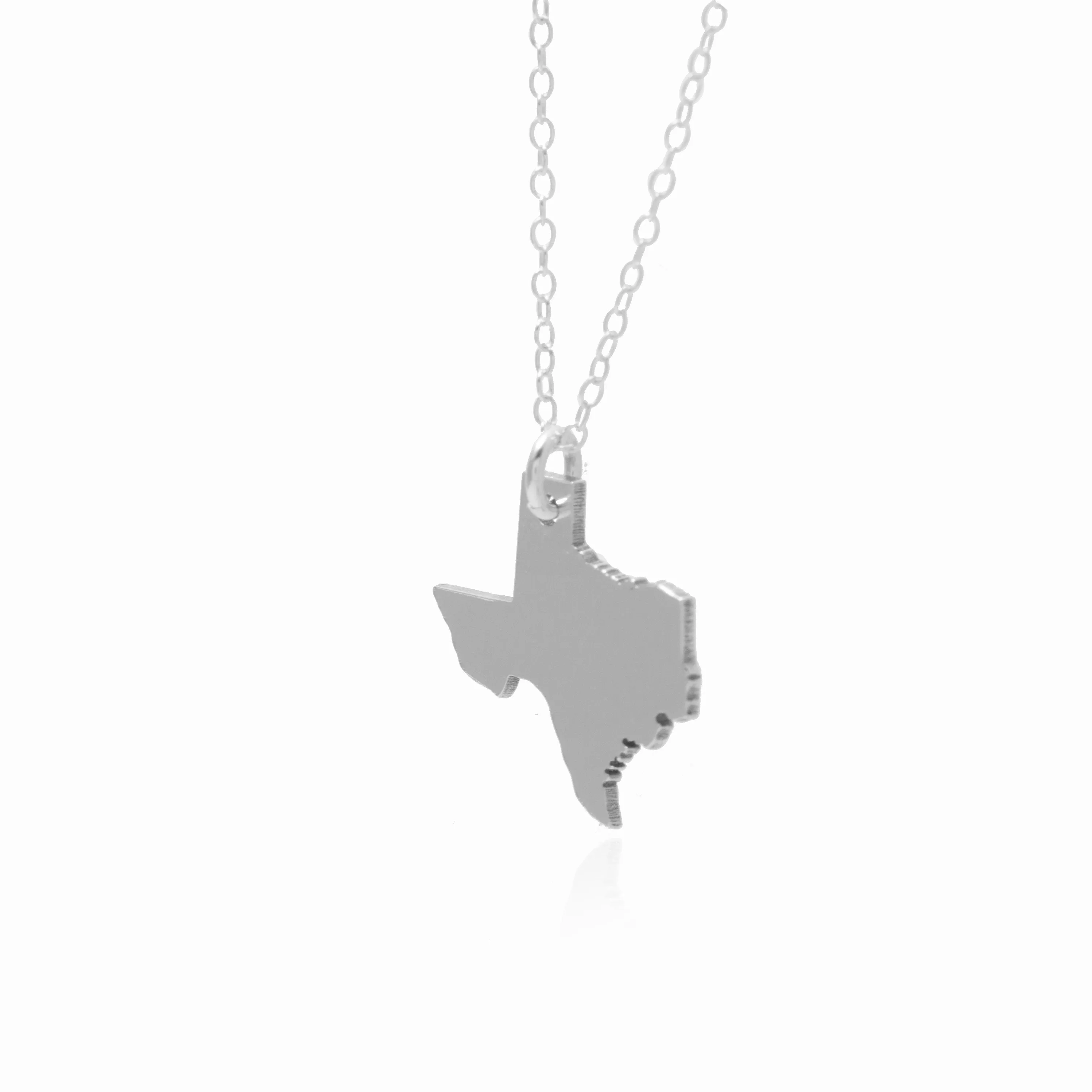 Texas Necklace - Sterling Silver Texas Shaped Jewelry