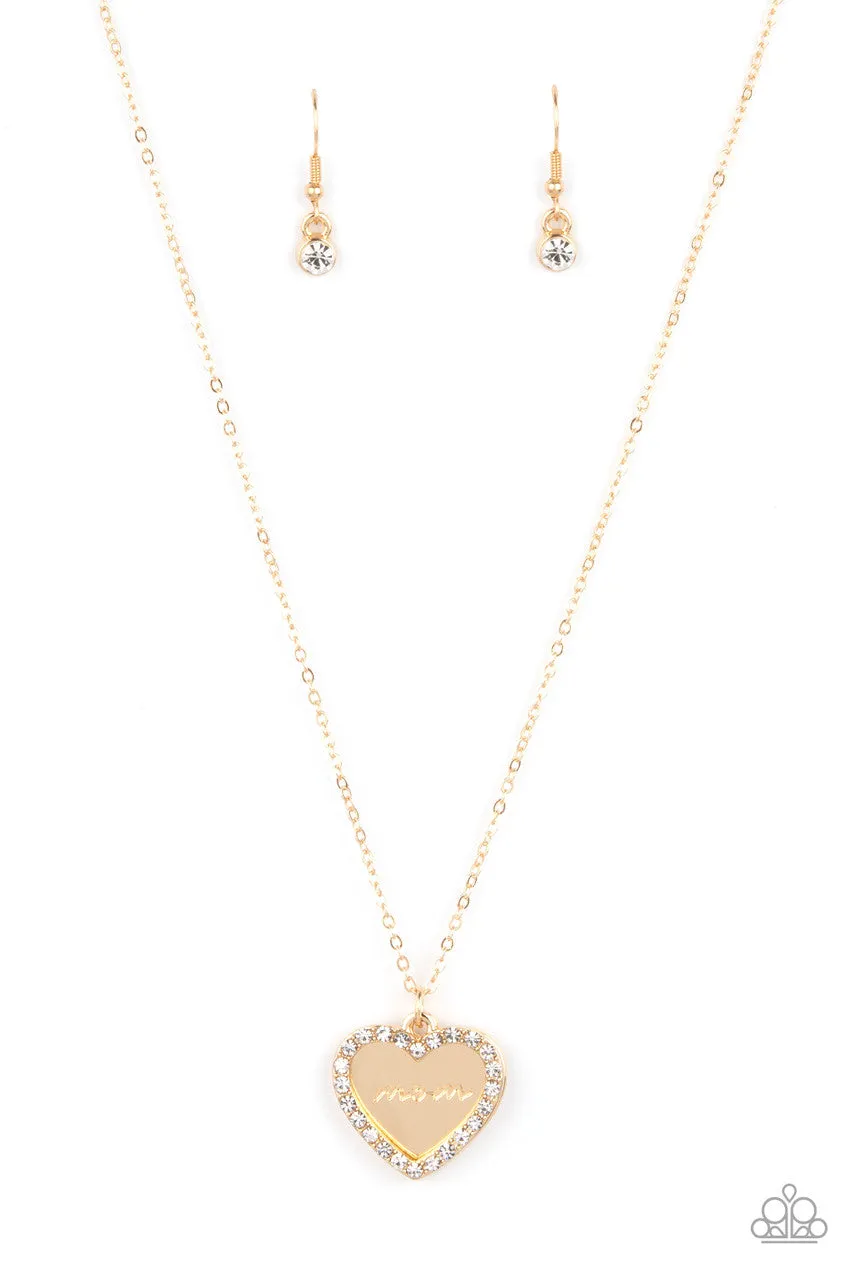 The Real Boss Gold Mom Mother's Day Heart Necklace