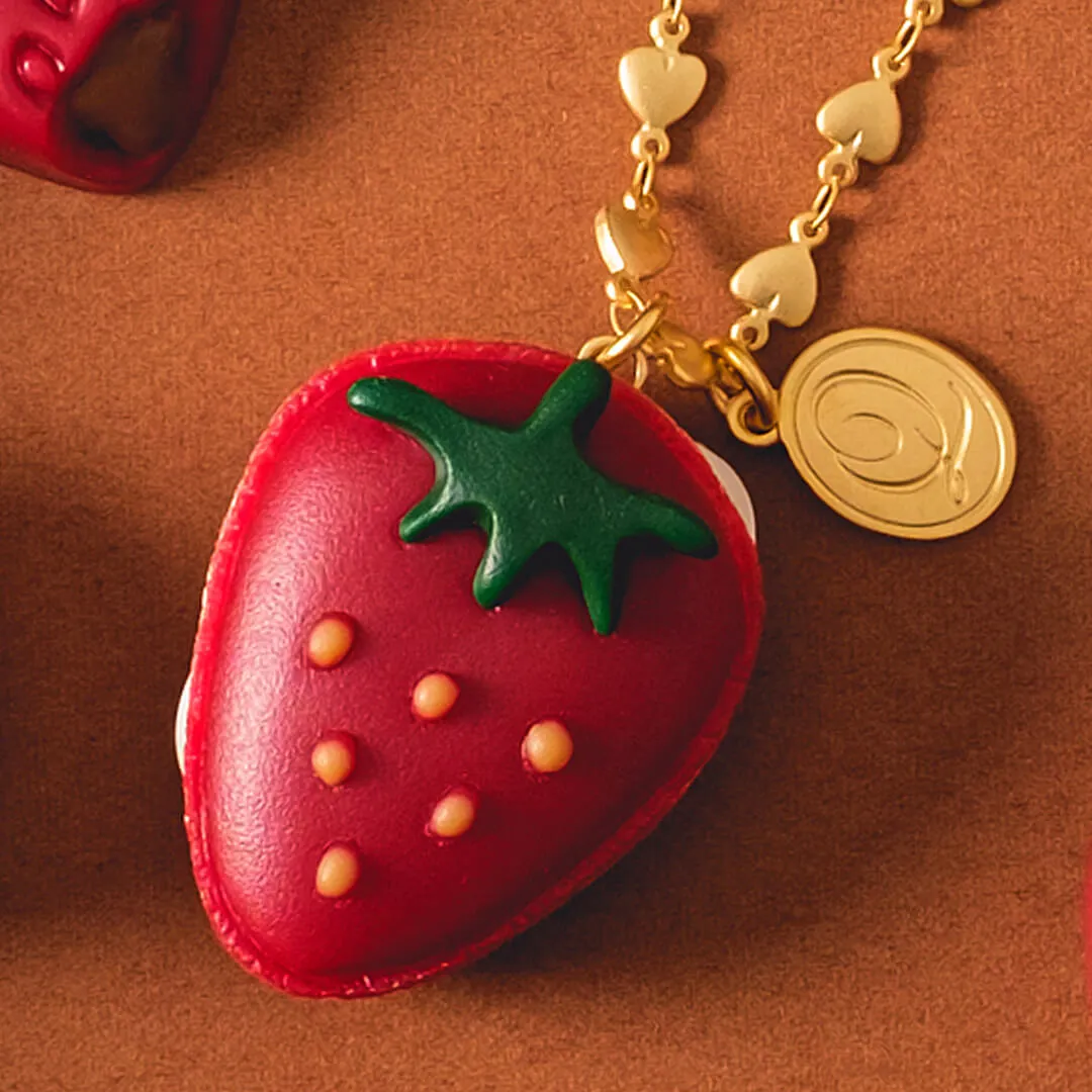 The Strawberry Macaron Necklace (Red)【Japan Jewelry】