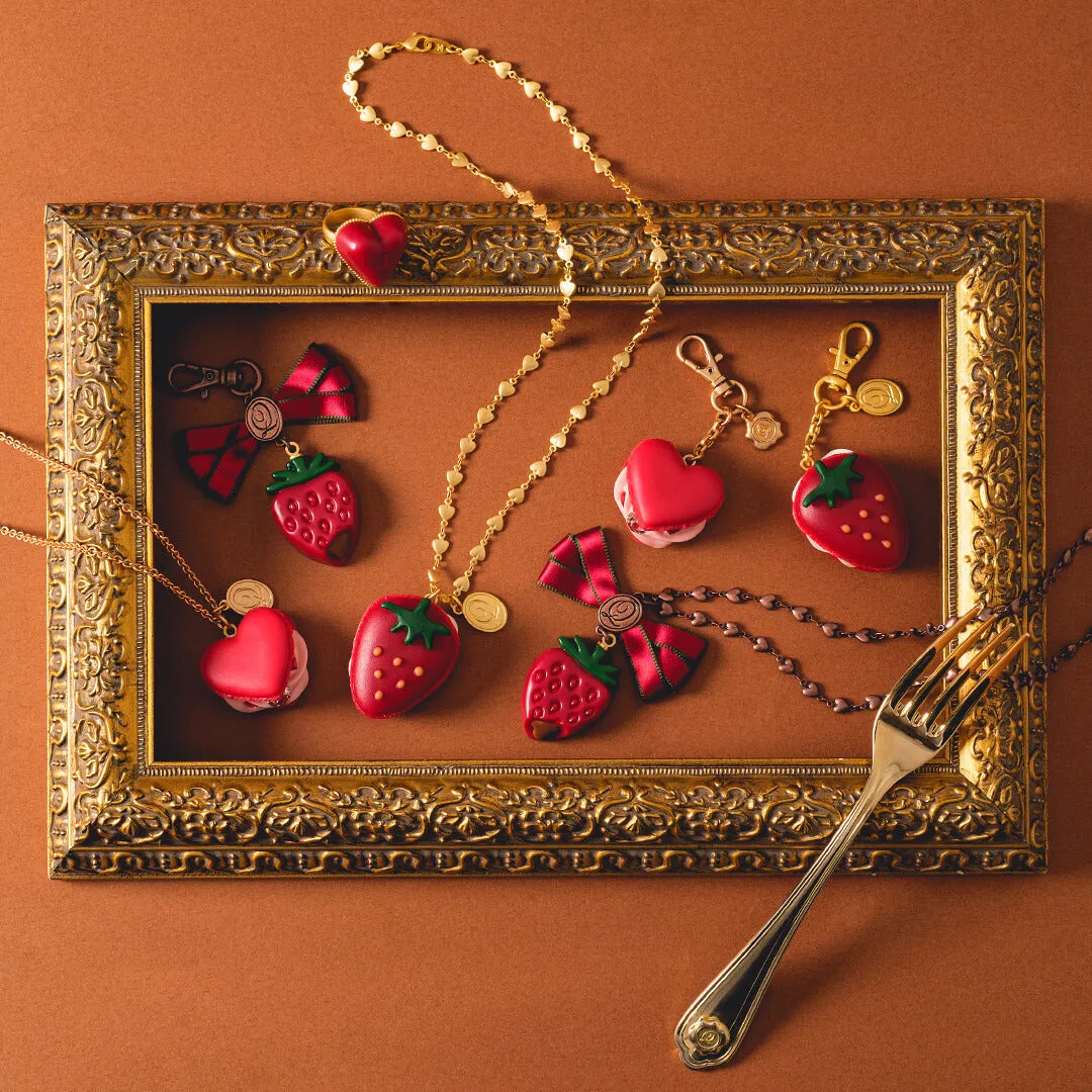 The Strawberry Macaron Necklace (Red)【Japan Jewelry】