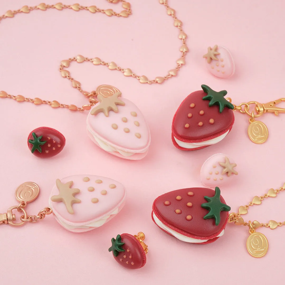 The Strawberry Macaron Necklace (Red)【Japan Jewelry】