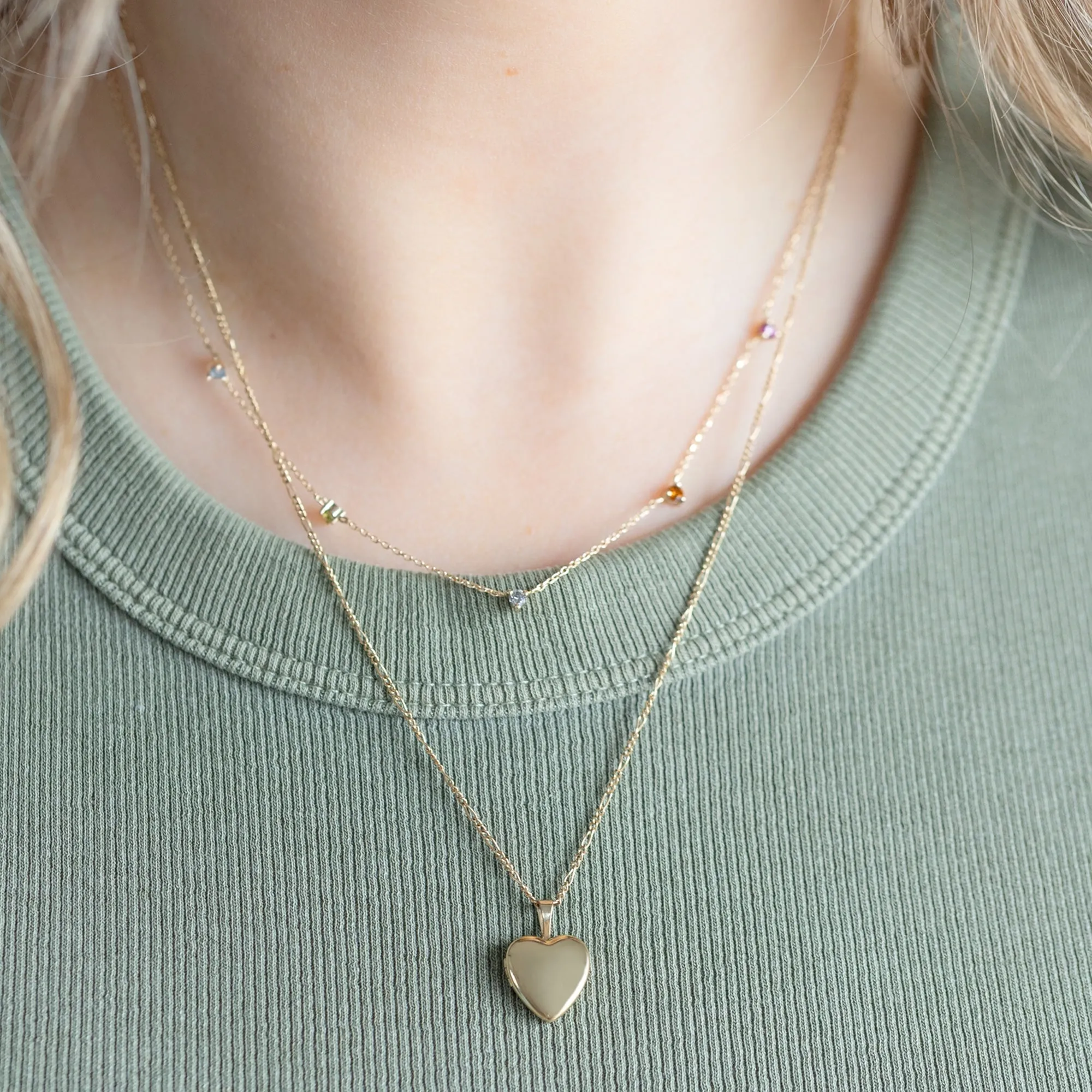 The Yellow Mini Sweetheart Locket Necklace | Gold Filled
