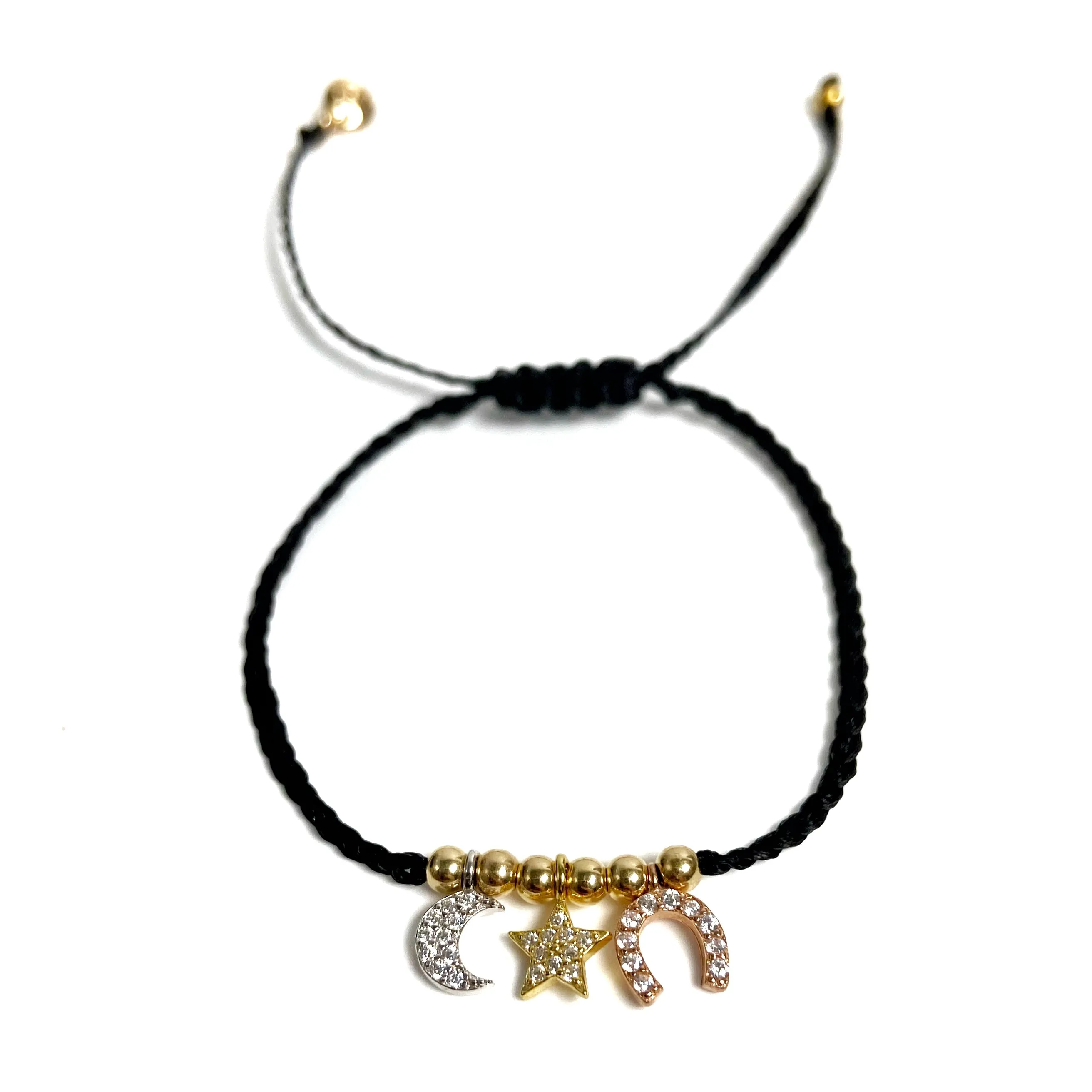 Three Charm Cord Bracelet