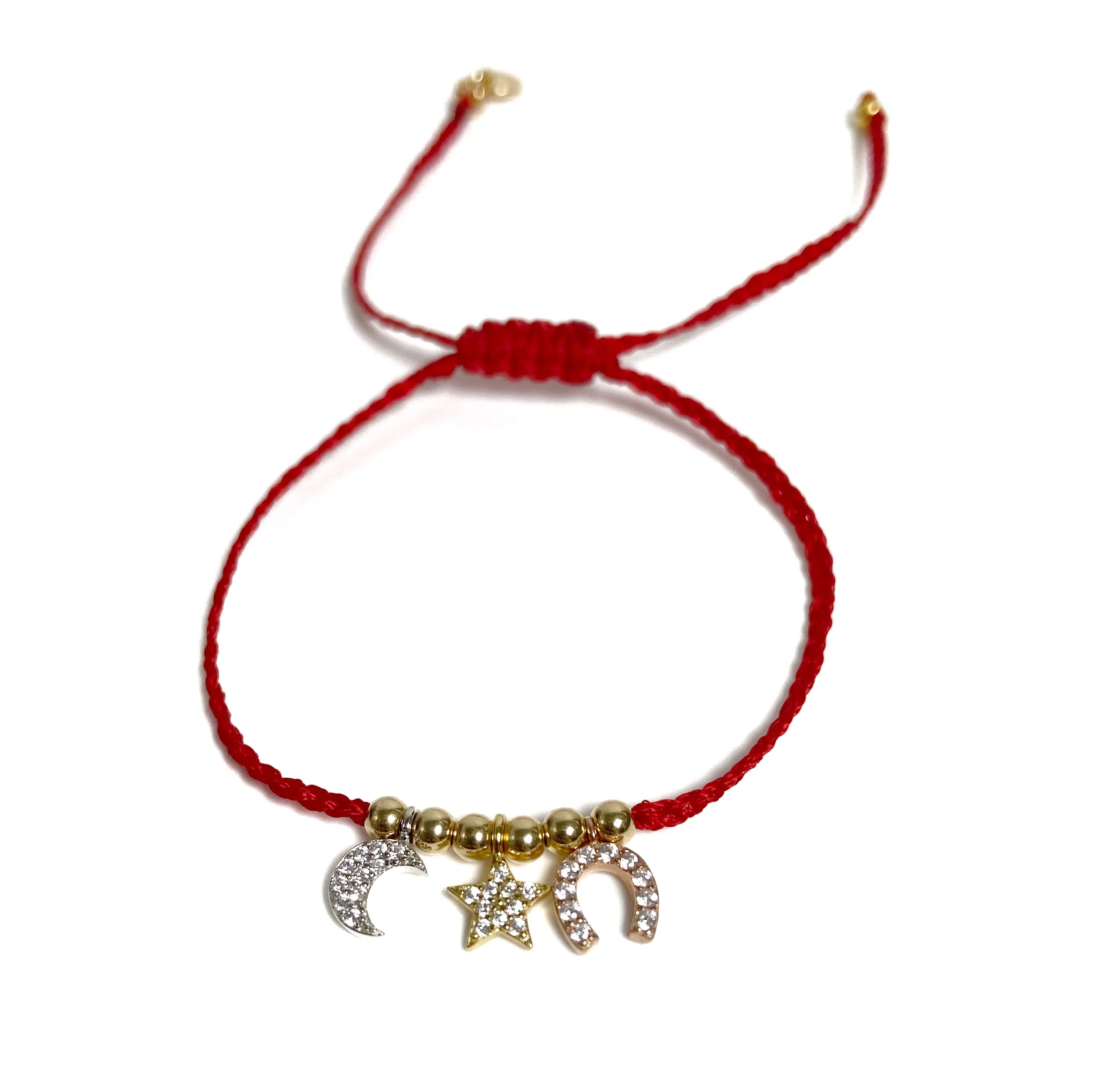 Three Charm Cord Bracelet