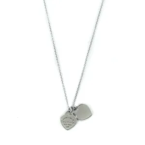 Tiffany & Co Return To Tiffany Double Mini Heart Tag Sterling Silver Pendant Necklace - 16"