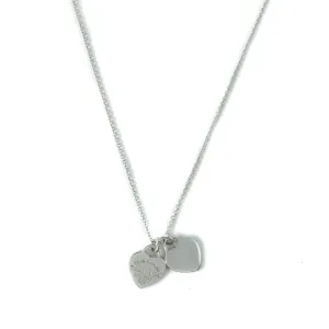 Tiffany & Co Return To Tiffany Double Mini Heart Tag Sterling Silver Pendant Necklace - 16"