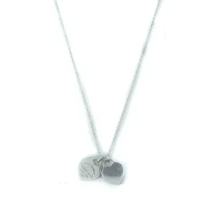 Tiffany & Co Return To Tiffany Double Mini Heart Tag Sterling Silver Pendant Necklace - 16"