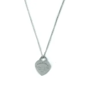 Tiffany & Co Return To Tiffany Sterling Silver Heart Tag Pendant Necklace - 16"