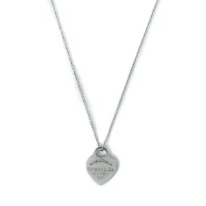 Tiffany & Co Return To Tiffany Sterling Silver Heart Tag Pendant Necklace - 18"
