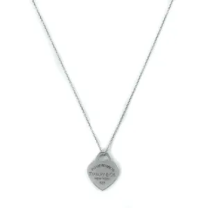 Tiffany & Co Return To Tiffany Sterling Silver Heart Tag Pendant Necklace - 18"