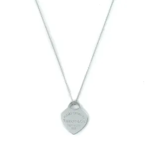 Tiffany & Co Return To Tiffany Sterling Silver Heart Tag Pendant Necklace - 18"