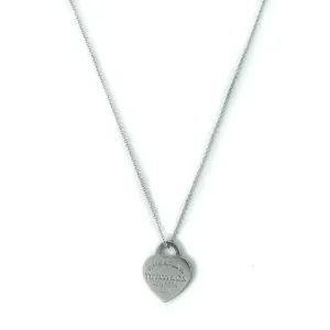 Tiffany & Co Return To Tiffany Sterling Silver Heart Tag Pendant Necklace -18"