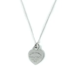 Tiffany & Co Return To Tiffany Sterling Silver Large Heart Tag Pendant Necklace -18"