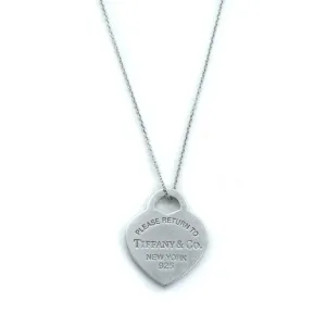 Tiffany & Co Return To Tiffany Sterling Silver Medium Heart Tag Pendant Necklace - 18"