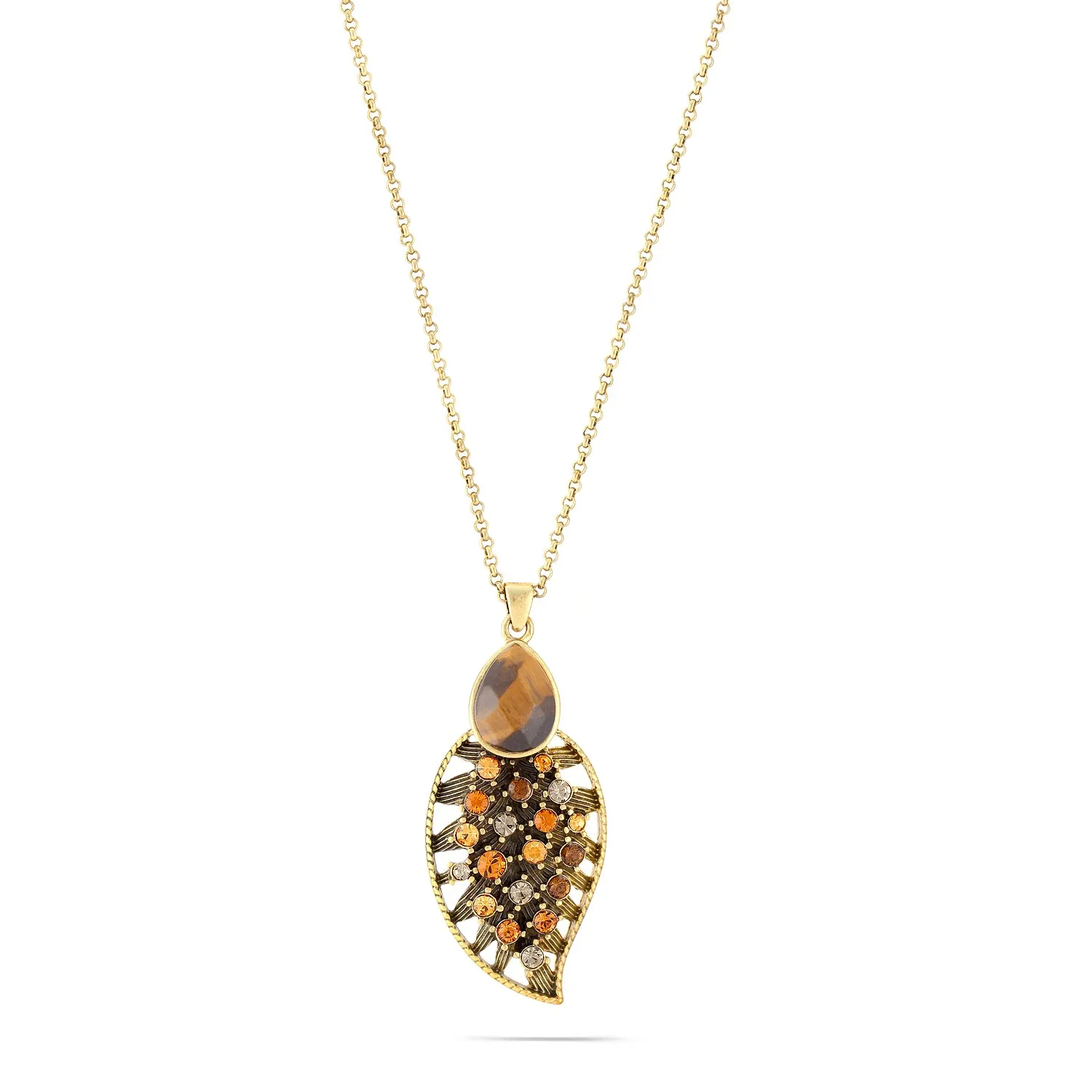 TIGER EYE GOLD AND BROWN CRYSTAL  NECKLACES #306BR1301 (5D4/5F8)