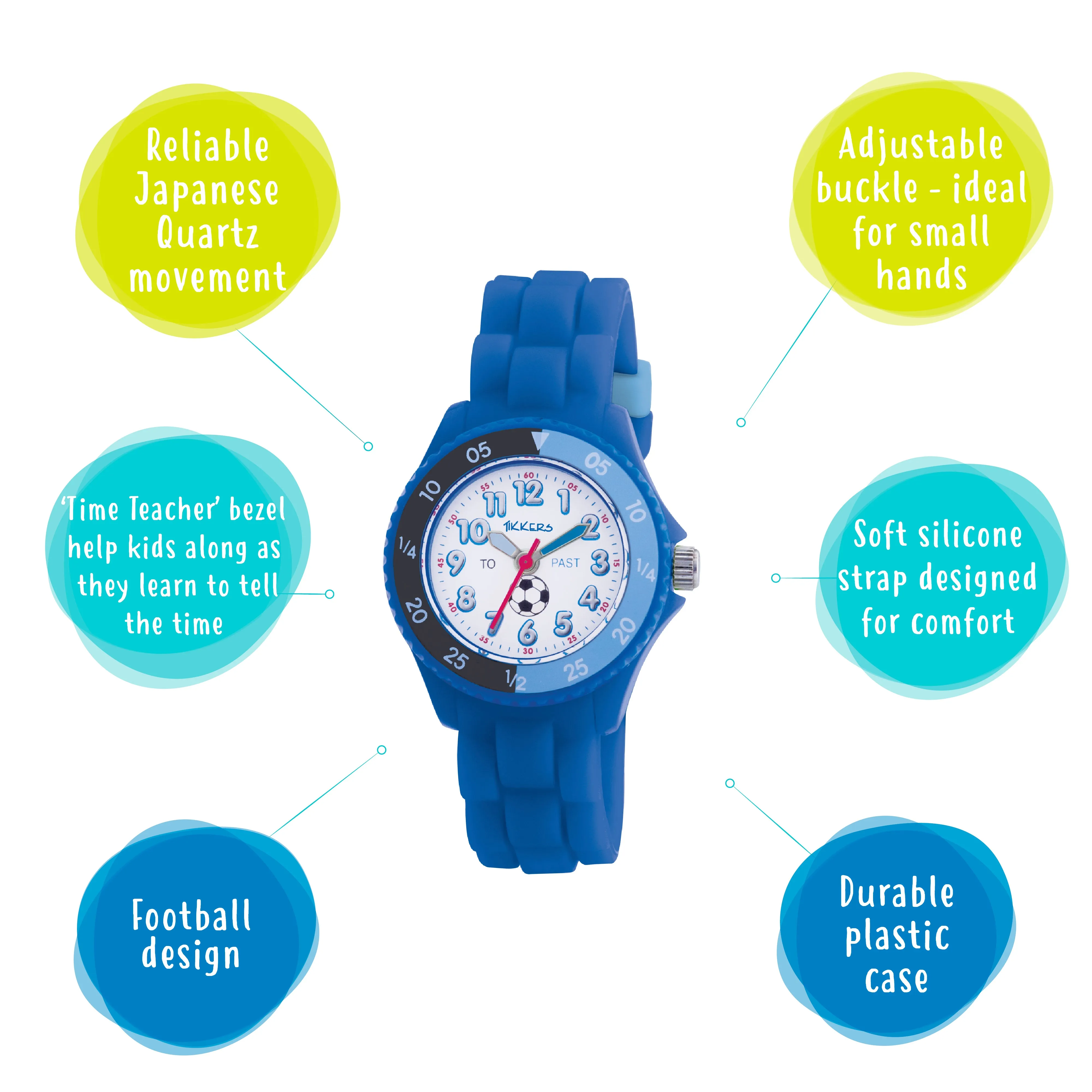 Tikkers Blue Silicone Time Teacher Watch