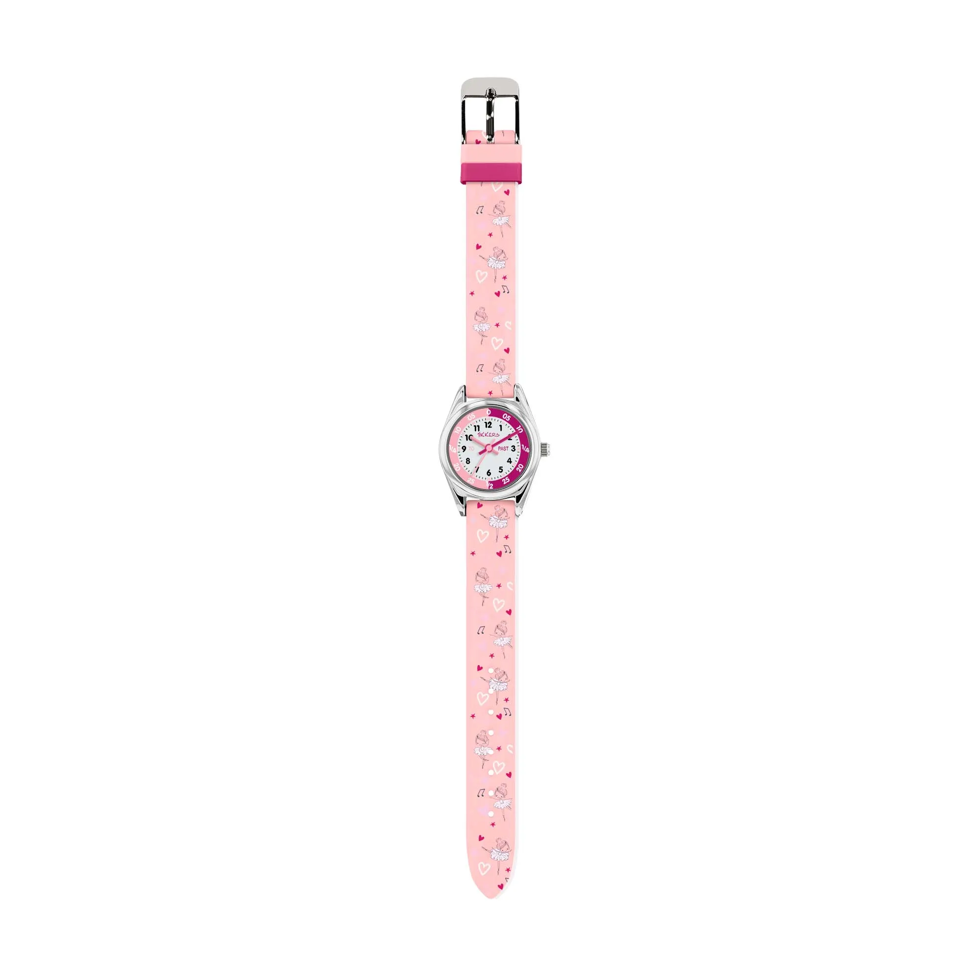 Tikkers Pink Silicone Time Teacher Ballet Dancer Watch