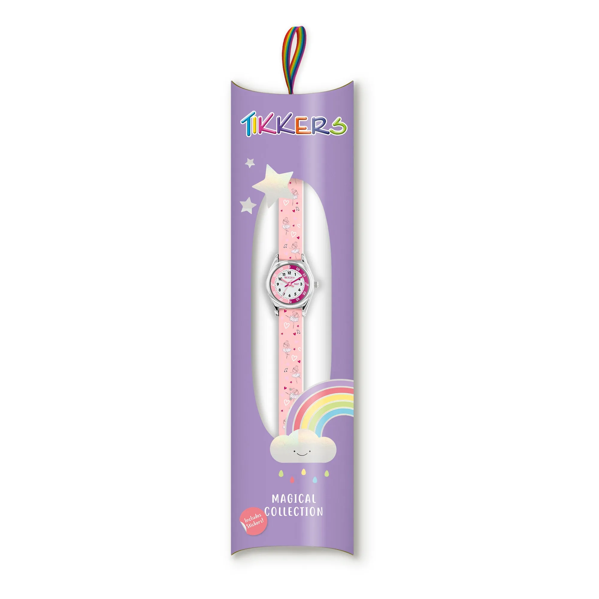 Tikkers Pink Silicone Time Teacher Ballet Dancer Watch