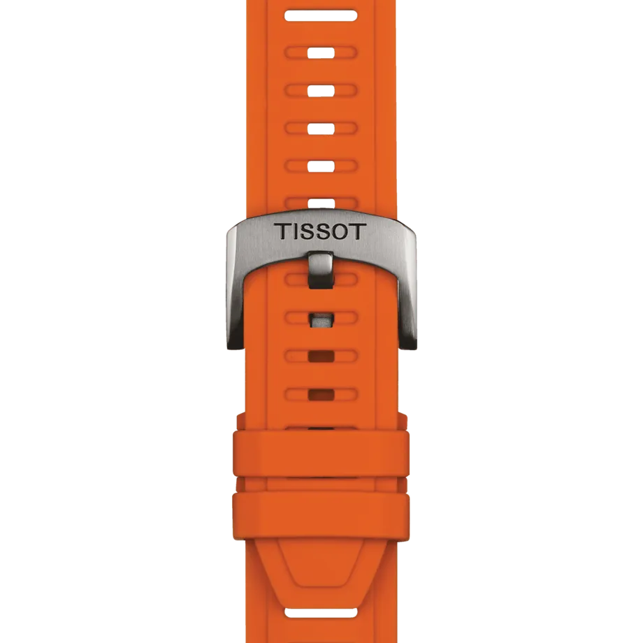 TISSOT T-TOUCH CONNECT SPORT BLACK CERAMIC BEZEL ON ORANGE RUBBER