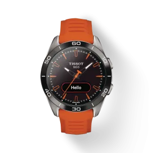 TISSOT T-TOUCH CONNECT SPORT BLACK CERAMIC BEZEL ON ORANGE RUBBER