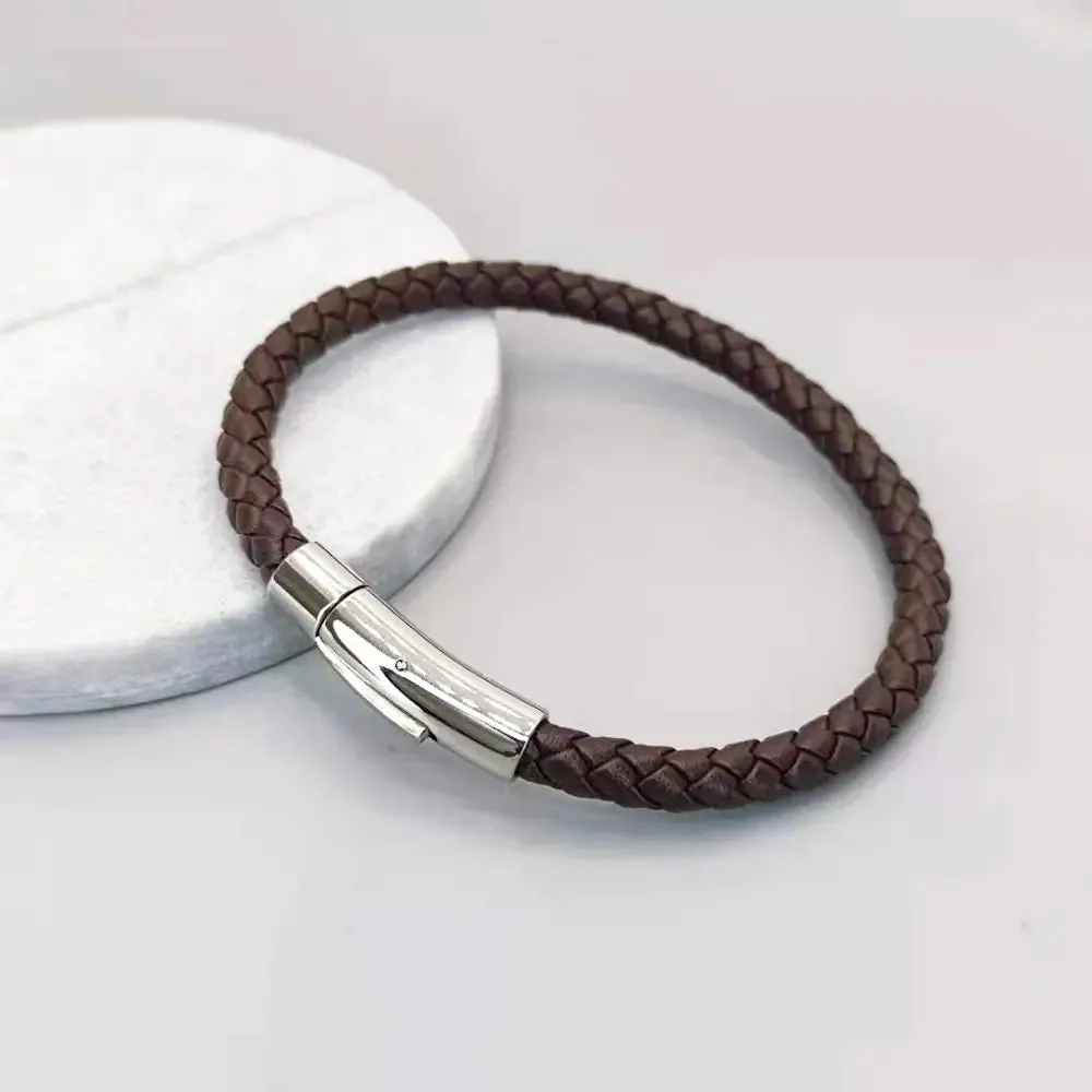 Titanium Steel Braided Leather Bracelets