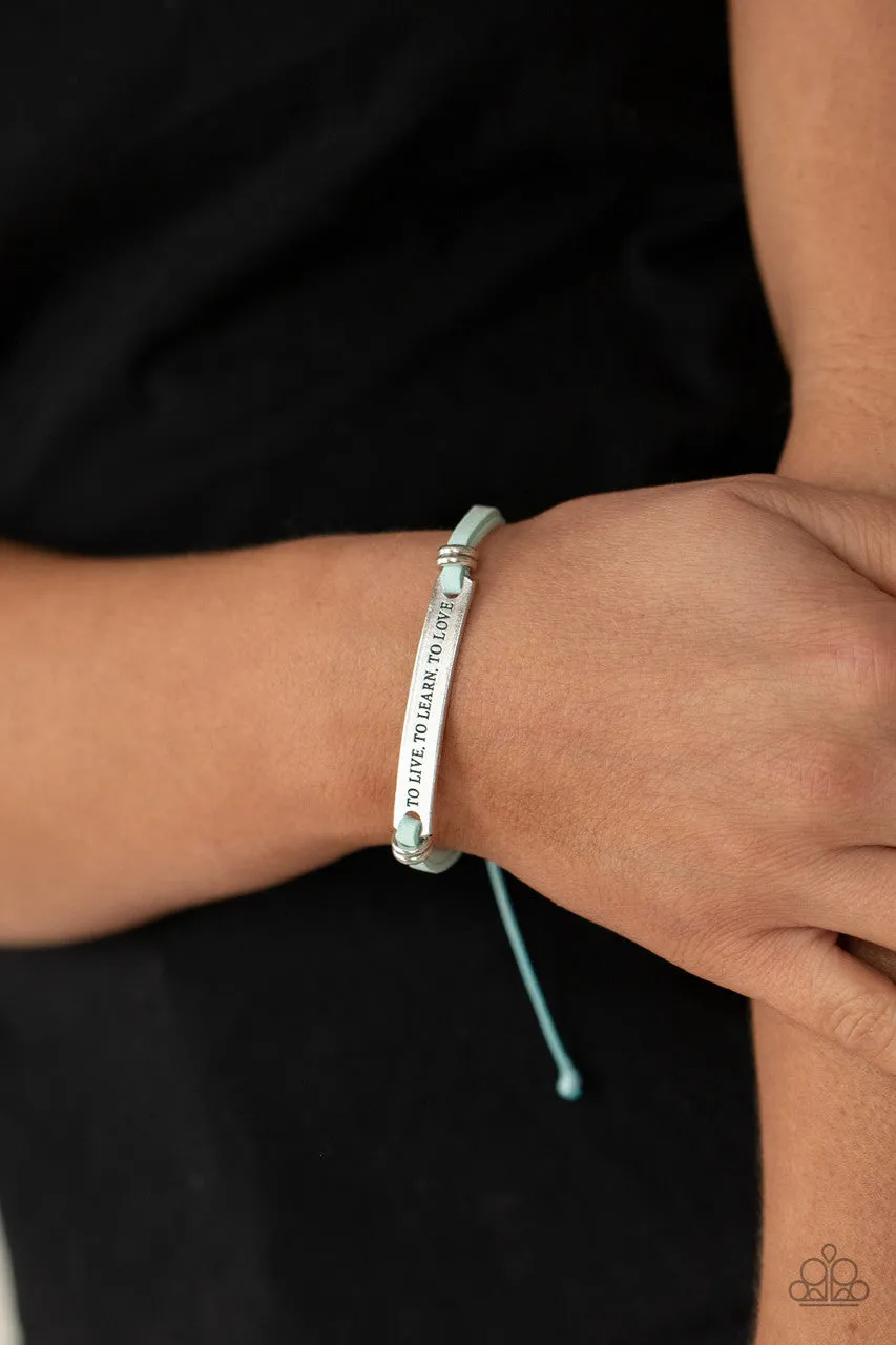 To Live, To Learn, To Love Blue Paparazzi Bracelet
