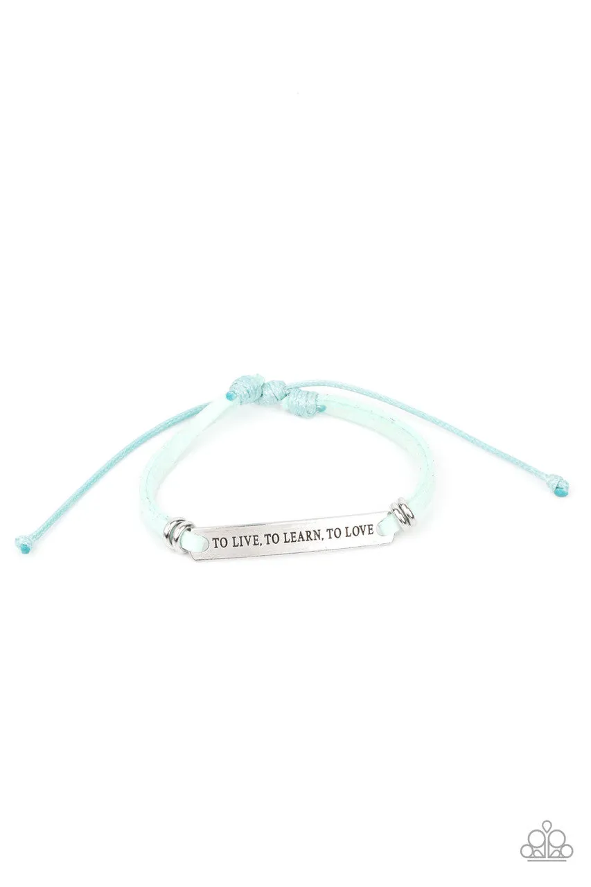 To Live, To Learn, To Love Blue Paparazzi Bracelet