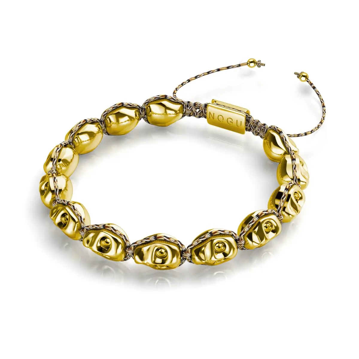 Tomb of Midas | Gold Skulls x Black GloWeave | Macrame Bracelet