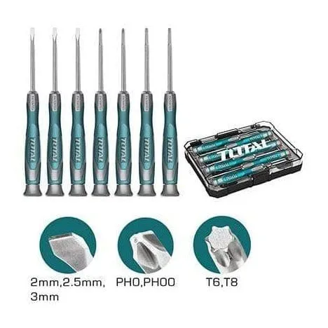 Total 7 Pieces Precision Screwdriver Set - THT250726