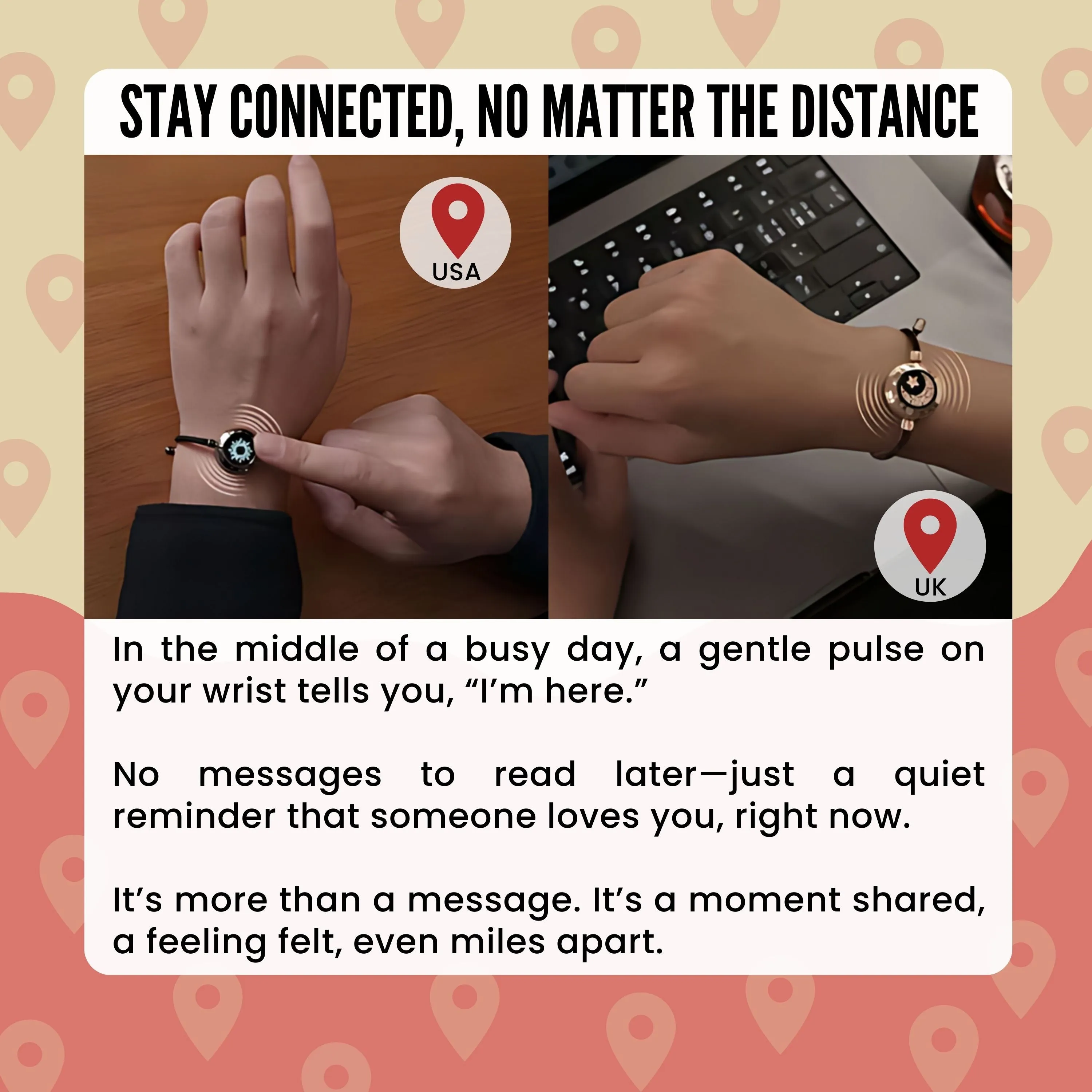 Touch Connect Bracelets | Pair of Connective Interactive Bracelets