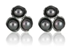 Tri-Pod Pearl Earrings
