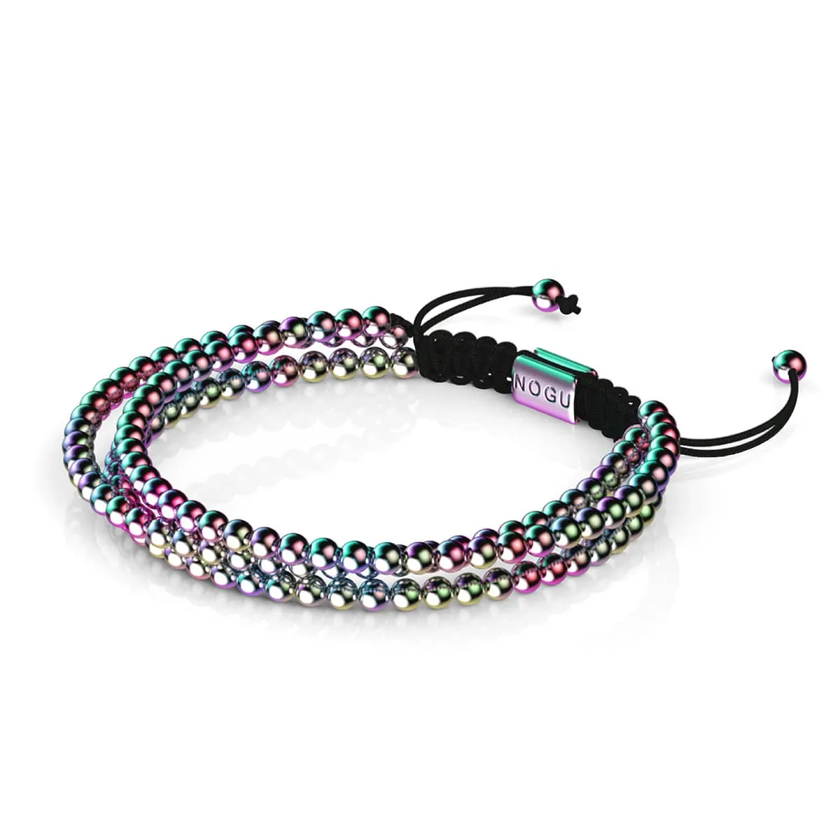Trinity | Unicorn Silver x Black | Triple Strand Bracelet