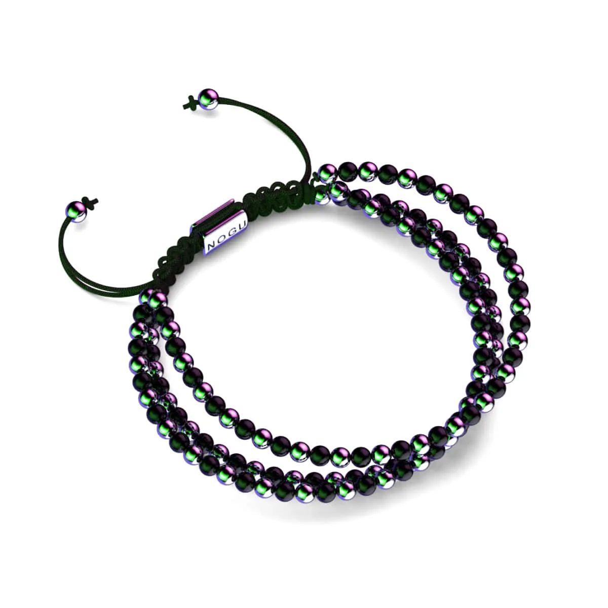 Trinity | Unicorn Silver x Gunmetal | Triple Strand Bracelet